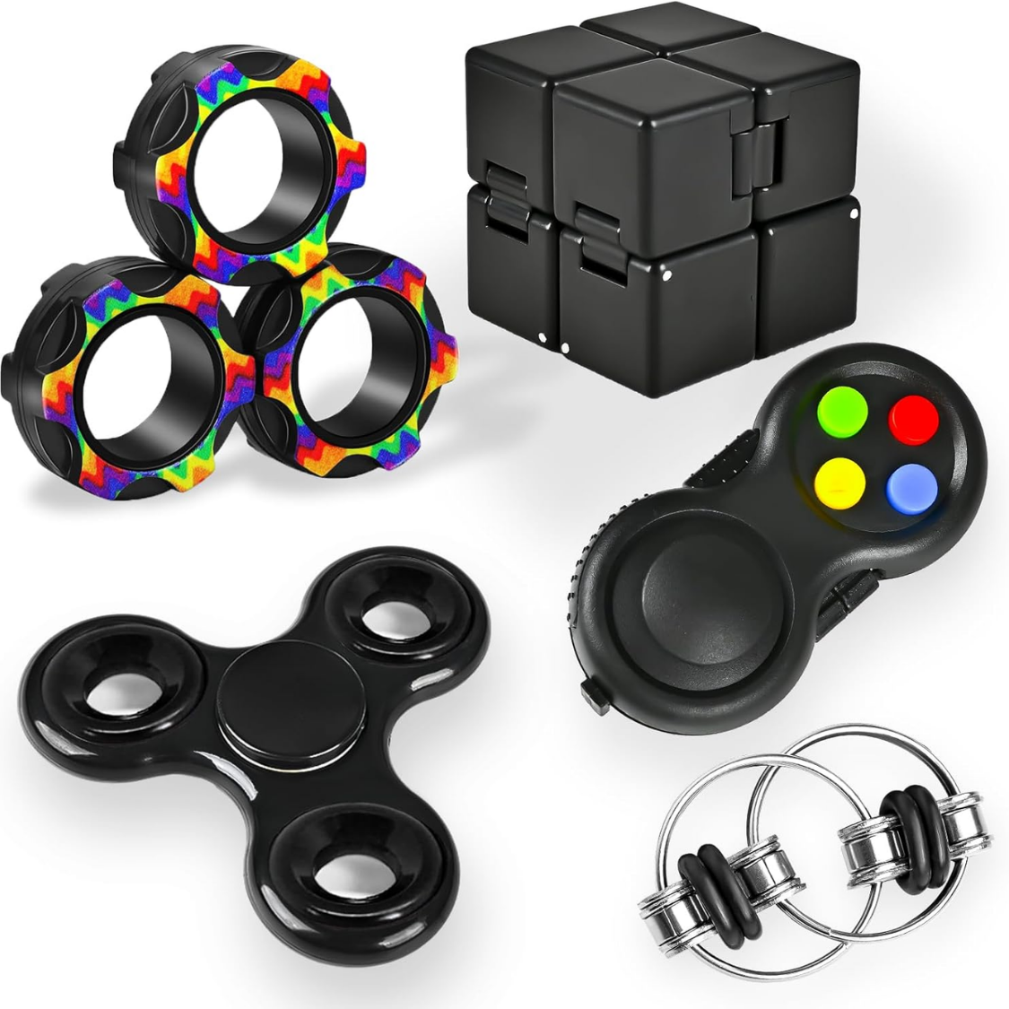 5PC Fidget Toys Adults Set Fidgets For Classroom Must Have Autism Sensory Pack Figette Cube ADHD Special Treasure Prize Tool Stress Relief Desk Cool Gadget