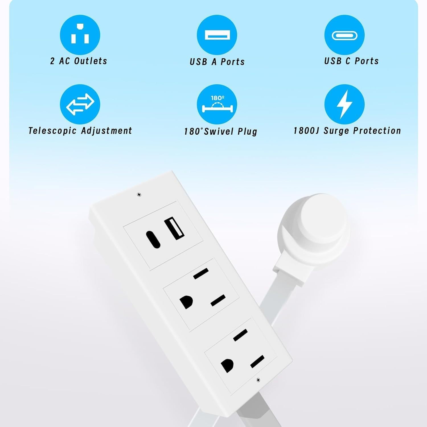 Electrical Outlet Extender Stick Power Socket Expander