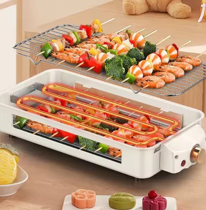 1500W Electric Barbecue Grill 2 In 1 Indoor BBQ Griddle Hot Plate Smokeless - photo 6