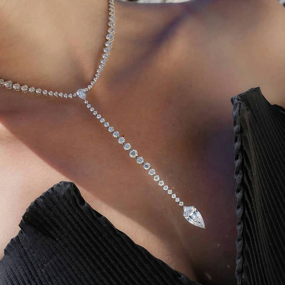 Ladies INS Fashion Luxury Full Rhinestone Clavicle Necklace