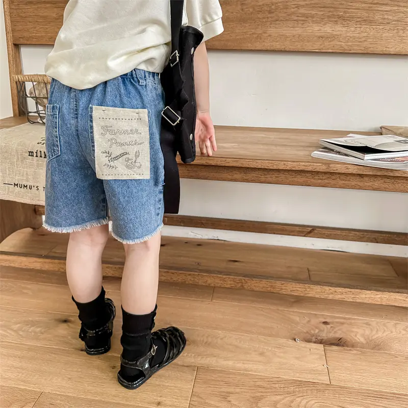Boys And Girls Patch Raw Edge Denim