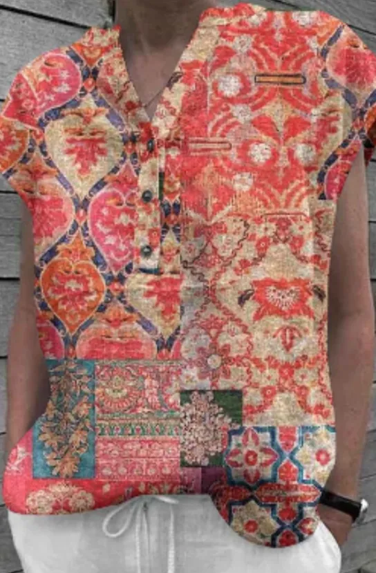 Ladies' Printed Short Sleeves - Style4