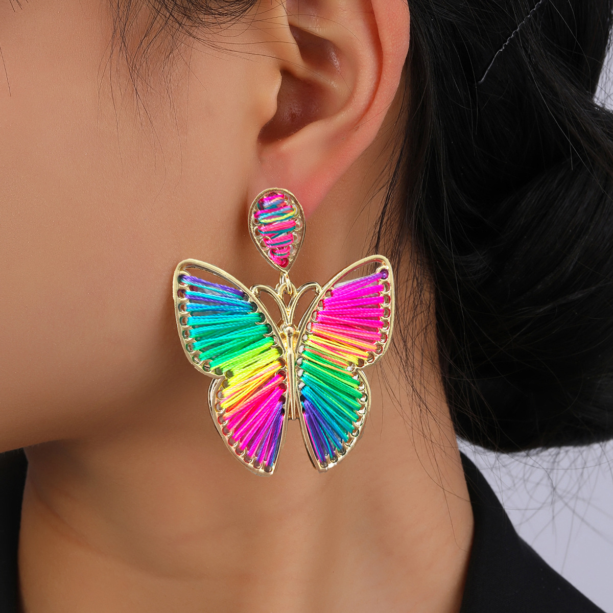 Hand Woven Butterfly Solid Assortment Earrings