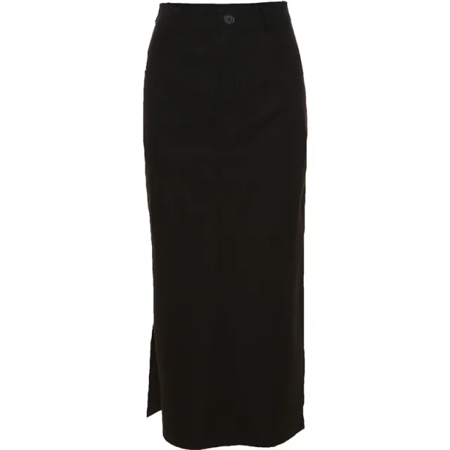 Autumn New Women's Solid Color Slim High waisted Street Fashion Open Half body Skirt Black - Shop at LoveMi