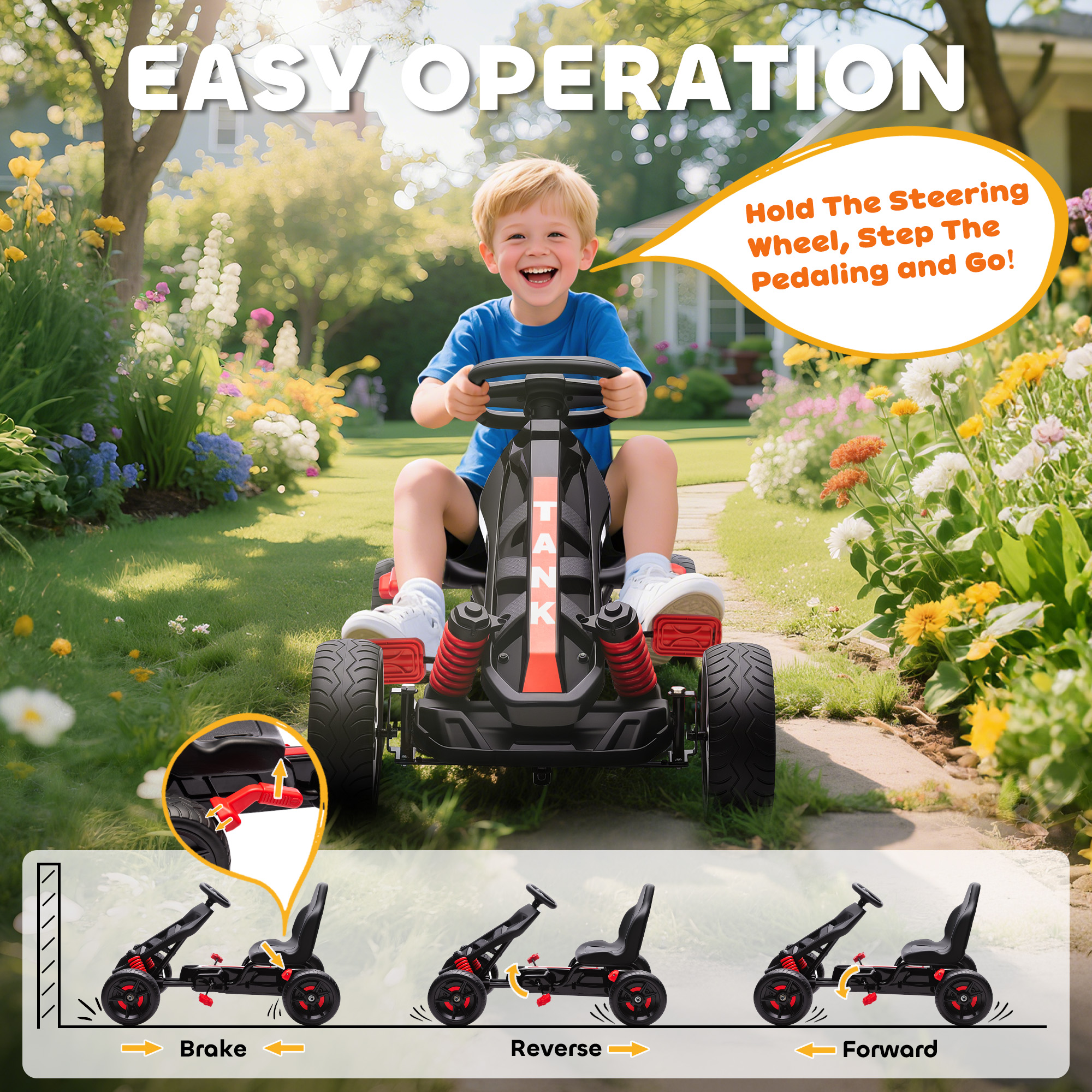 A Pedal Kart Suitable For Children Aged 3-6 Years Old, Equipped With A Free — image 9