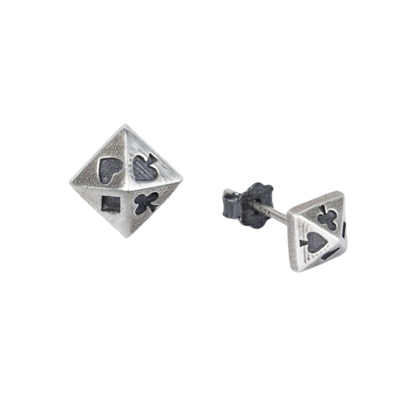 3D Sterling Silver Vintage Stud Earrings
