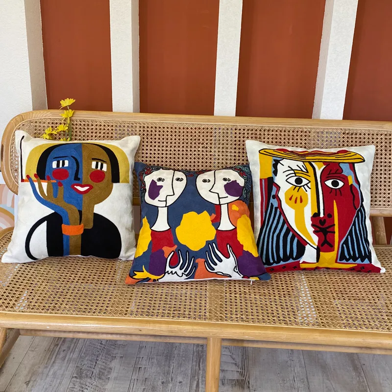 Abstract Cubist Throw Pillowcase