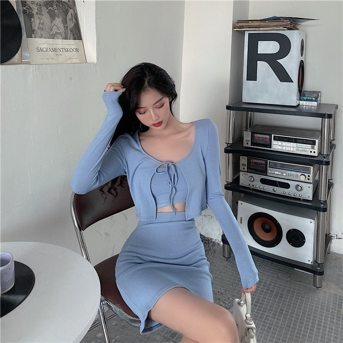 Three-piece Set Of Hip Skirt Jacket Tube Top Camisole