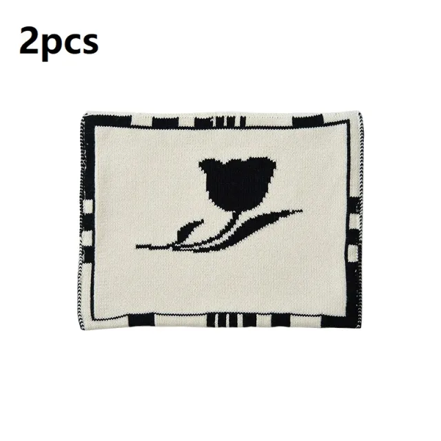 Vintage Tulip Living Room Organizer Knitted Tissue Bag Black 2Pcs - Shop at LoveMi