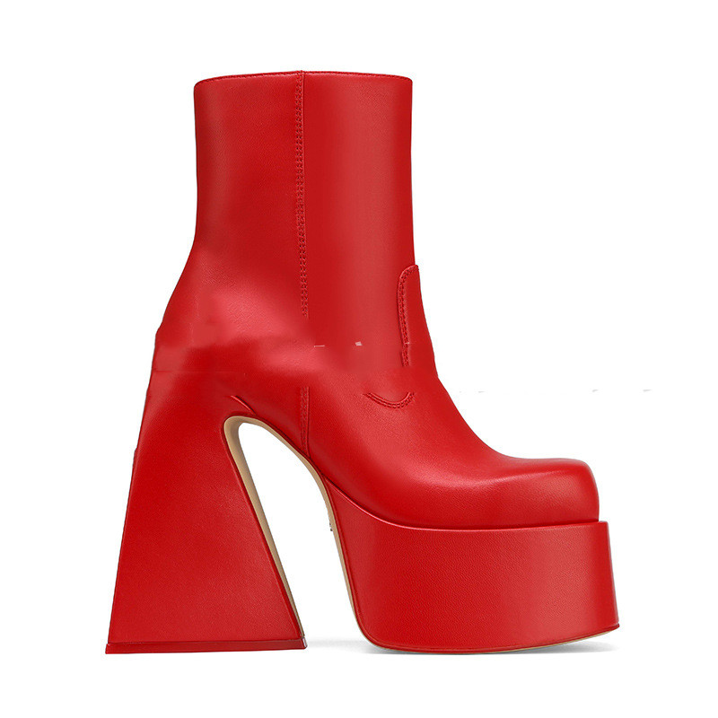 Show Same Style Square Chunky Heel Sleeve Women's Shoes