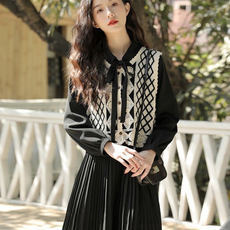 Coffee Break French Suit Skirt Two-piece Suit Small Dress Women