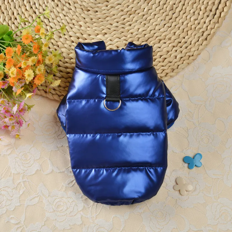 Two-legged Clothes With Down Cotton Warm Vest For Pet Dogs - Blue