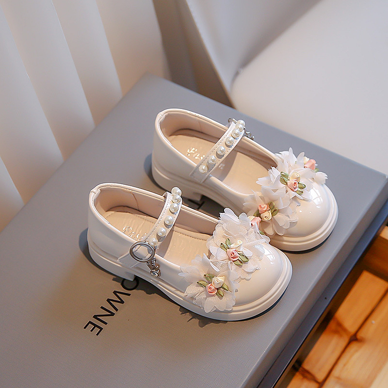 Title 3, Scarpe classiche per bambini con fiori e perle,...