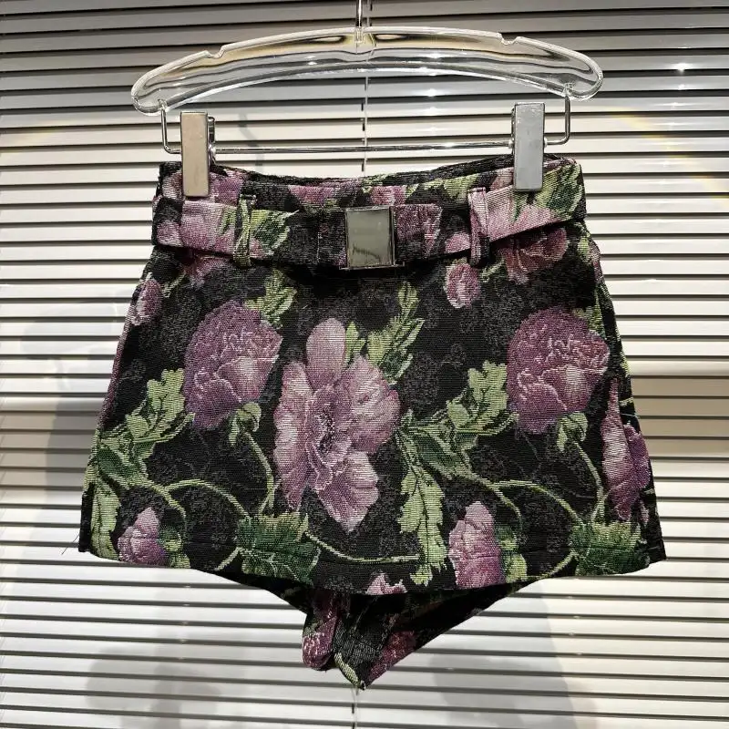 Abstract Color Pattern Short Skirt Female