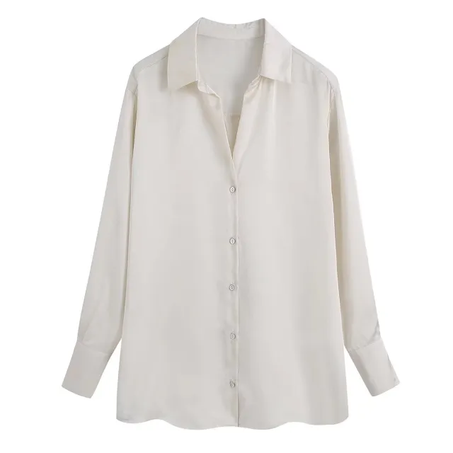 New Women's Street Fashion Urban Casual Shirt Beige - Shop at LoveMi
