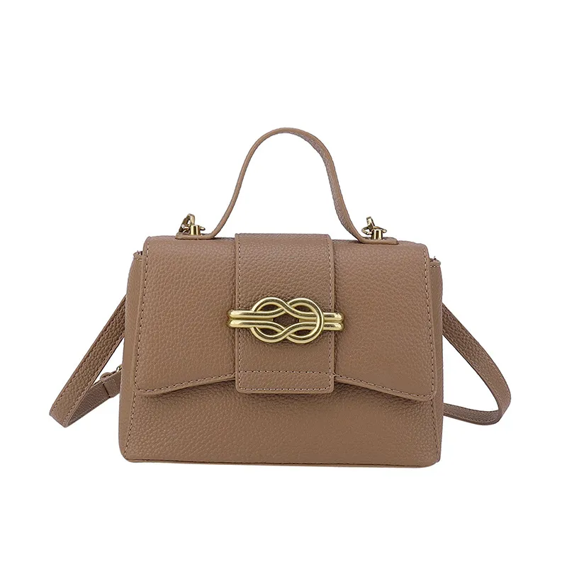 Women's Fashion Crocodile Print Handbag Shoulder Crossbody Bag - Khaki