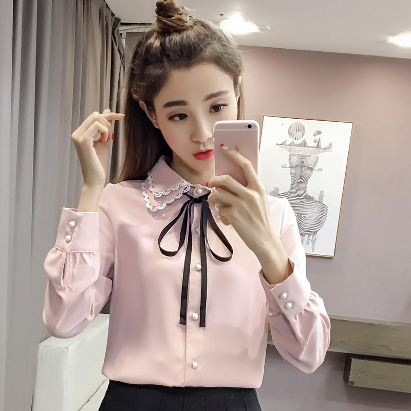 Title 7, Korean Style Loose Bow Shirt And Fleece Bottomi...