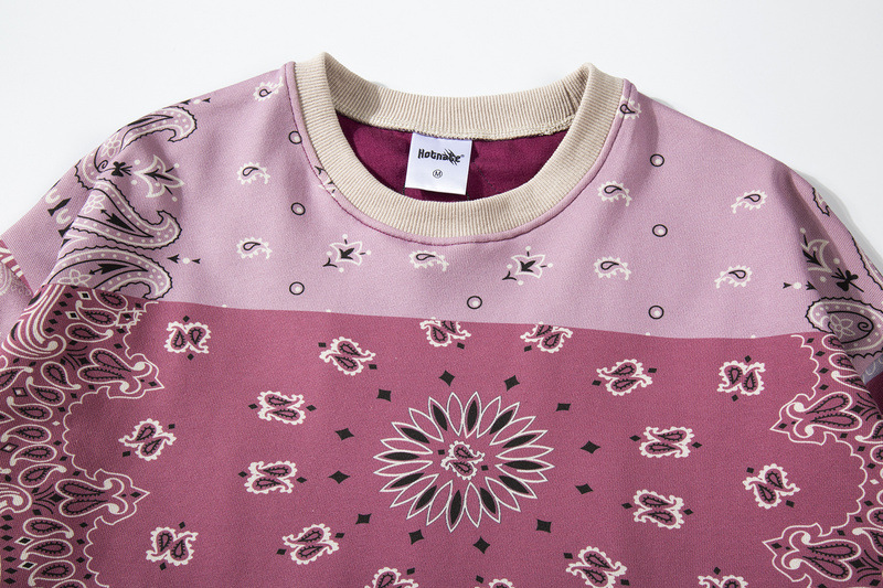 Vintage Patchwork Cashew Flower Crew Neck Sweatshirt