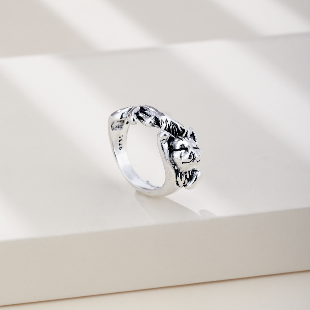 Retro Personality Punk Hip Hop Thick Chinchilla Ring