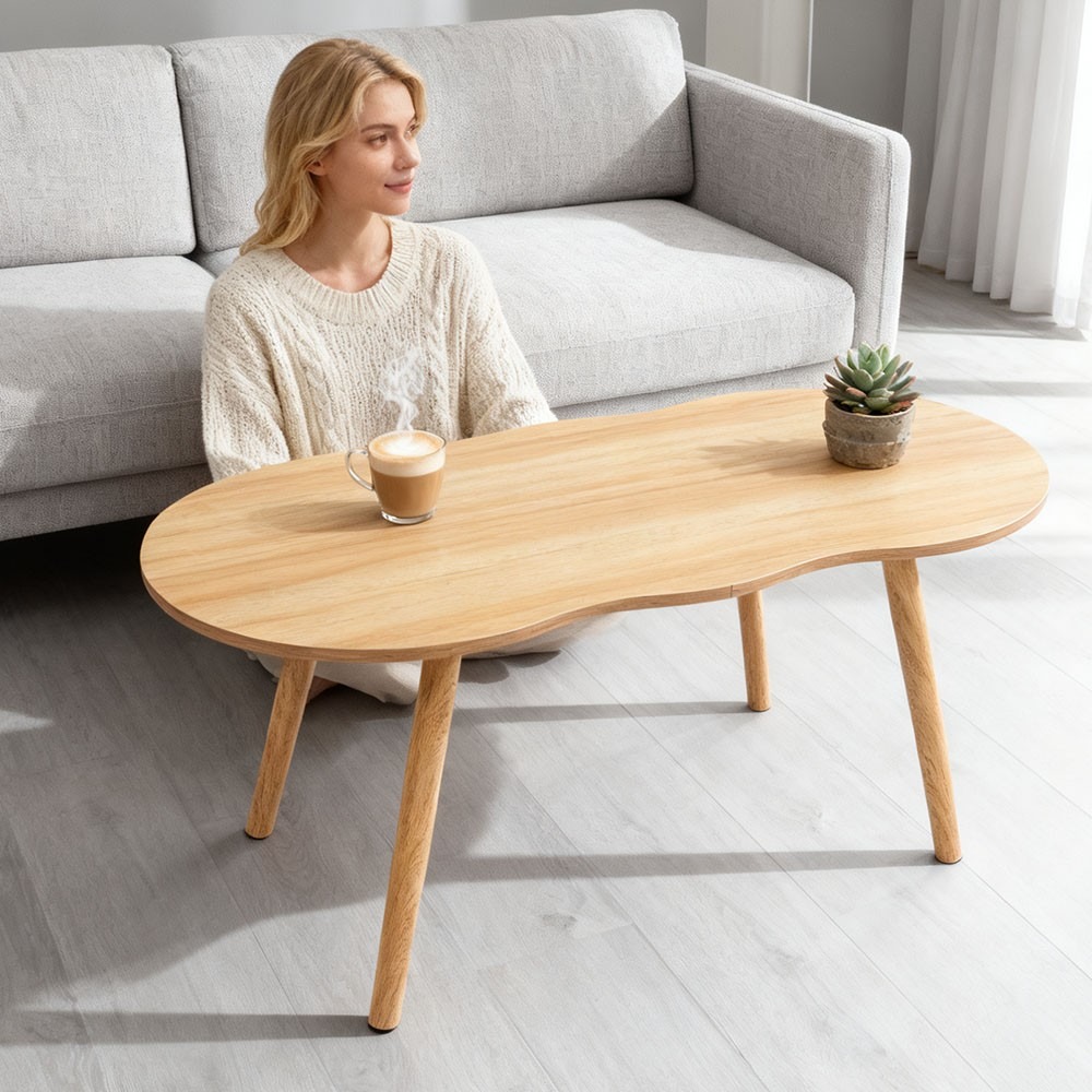 Natural Wooden Coffee Table For Living Room Modern Sofa