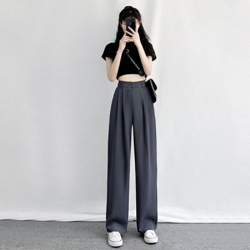 Oversized Women's Drape Suit Mopping Floor Pants Loose Straight Leg Floor Pants