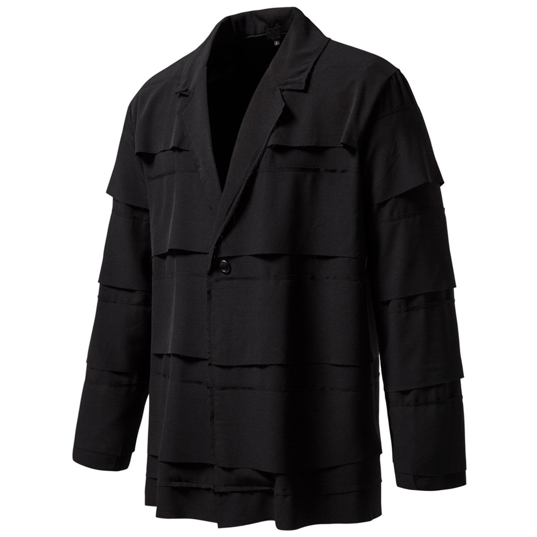 Three-dimensional Stitching Raw Edge Loose Mid-length Suit Jacket