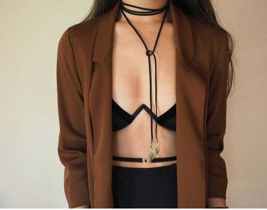 Metal Feather Necklace Tassel Long Necklace Leaf Necklace