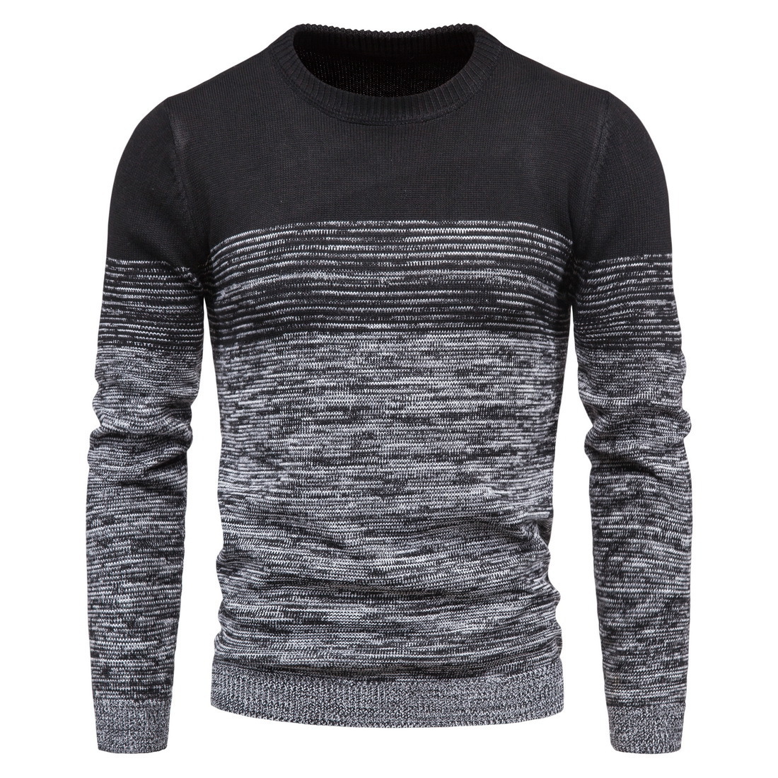 Title 4, Round Neck Variegated Contrast Base Sweater