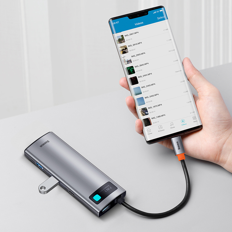 Baseus Metal Gleam Series 7 In 1 Multifunctional Type C HUB Docking