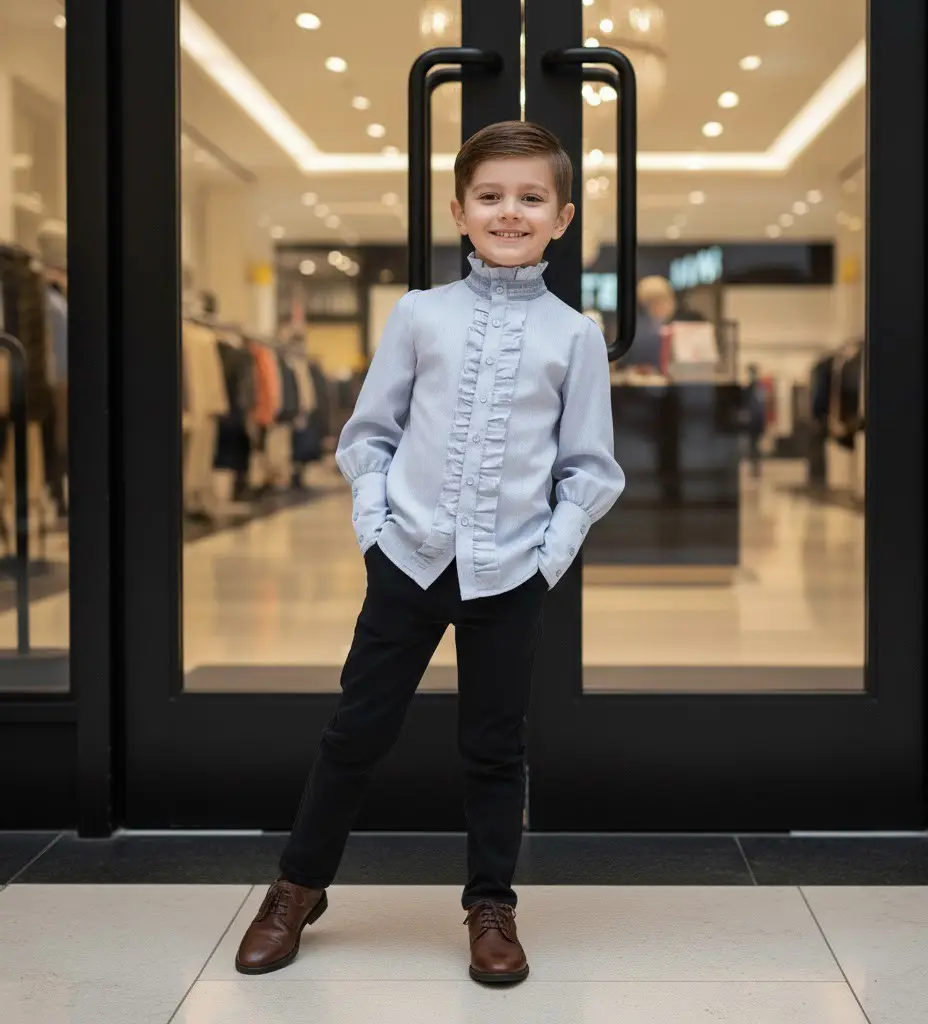 Boys Cotton Shirt Long Sleeve Formal Casual