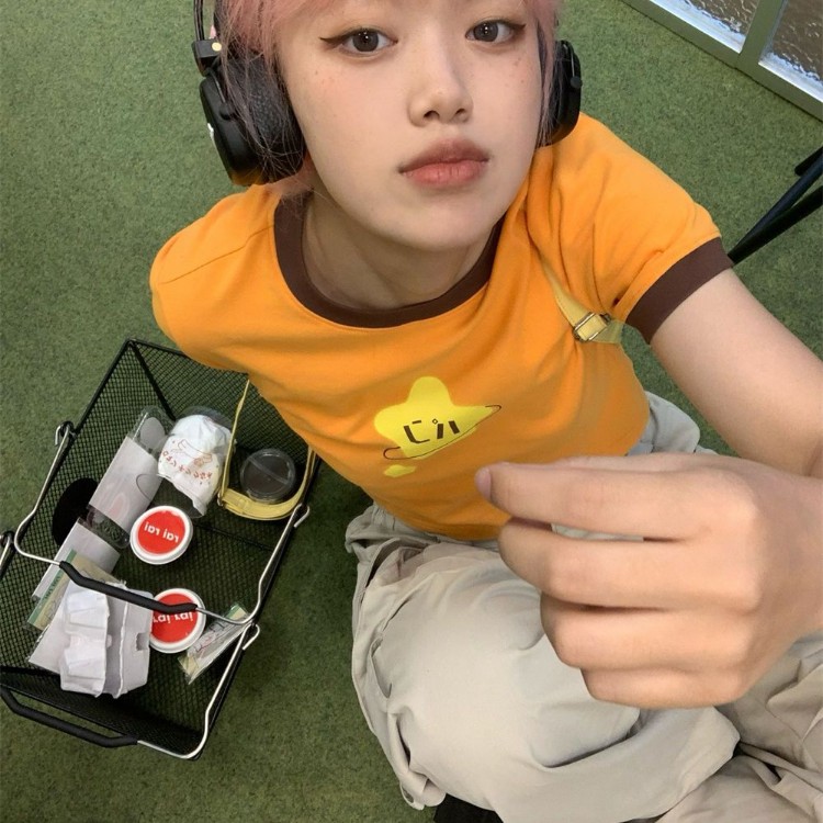 Vintage Cute Short Contrast Sleeves