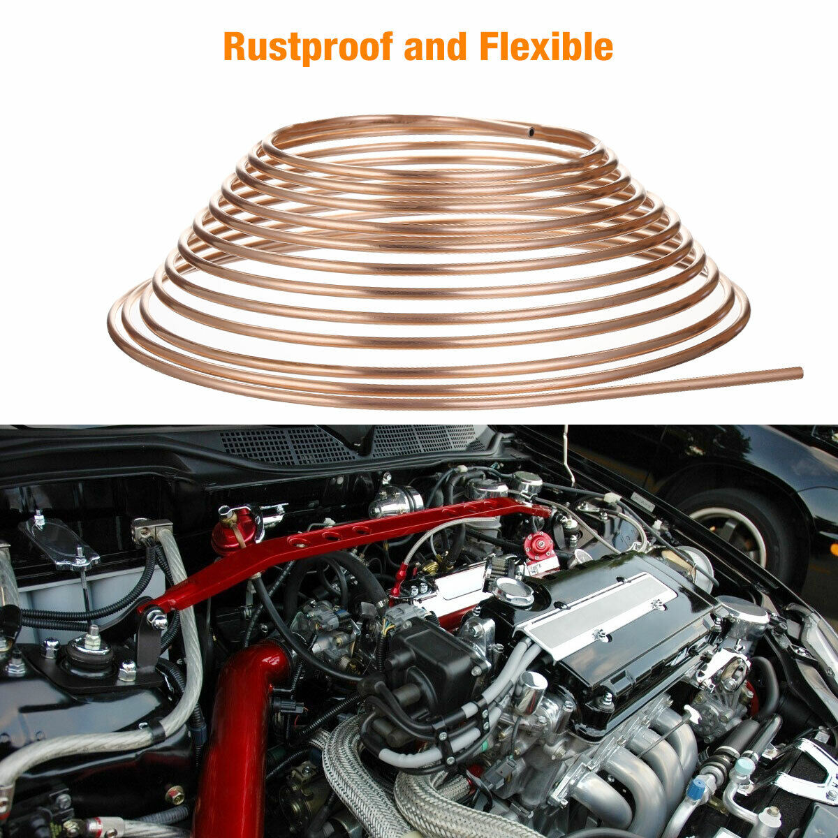 2PCS 25ft Kunifer Cunifer Copper Nickel Brake Pipe Line Roll Tube Hose — image 11