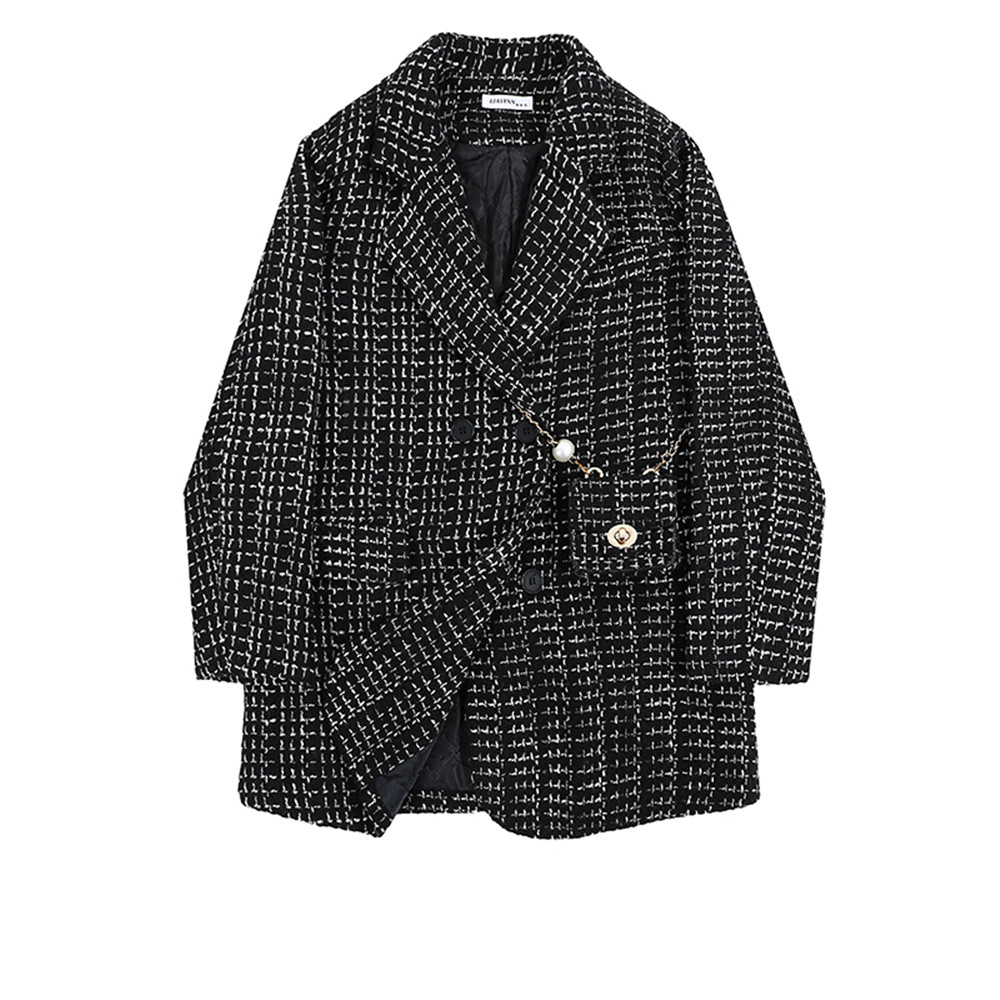 Women's Retro Tweed Suit Jacketdouble