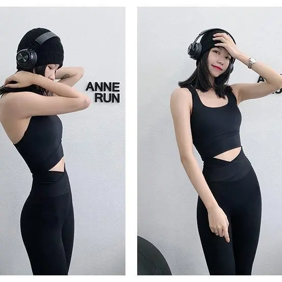 Sports Fitness Set Yoga Cross Women's Elastic Black - Shop at LoveMi