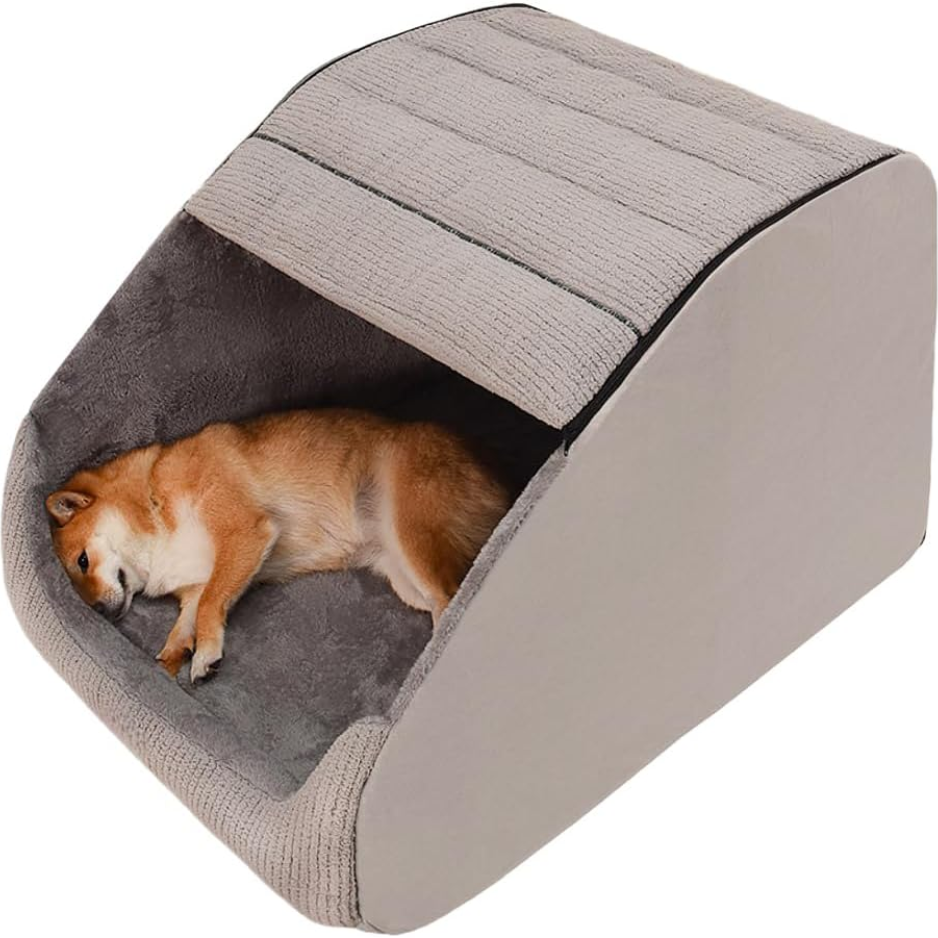 Extra Large Dog Bed House, Cozy Dog House Indoor, Memory Sponge, Plush Dog Cave Bed Crate Cushion With Non Slip Bottom For Medium Large Dogs