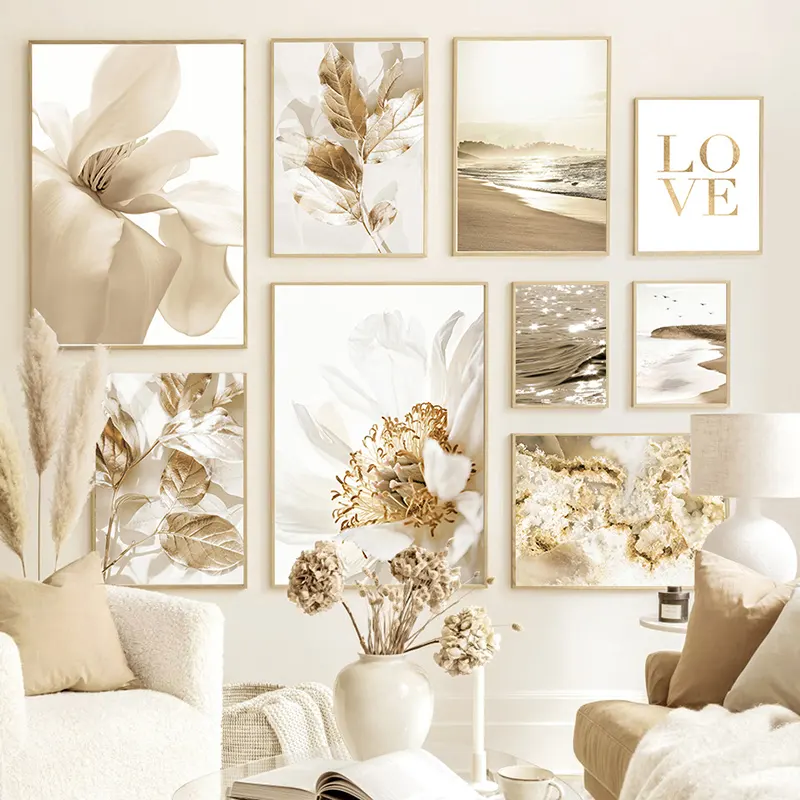 Nordic Modern Canvas Art Wall Painting Gold