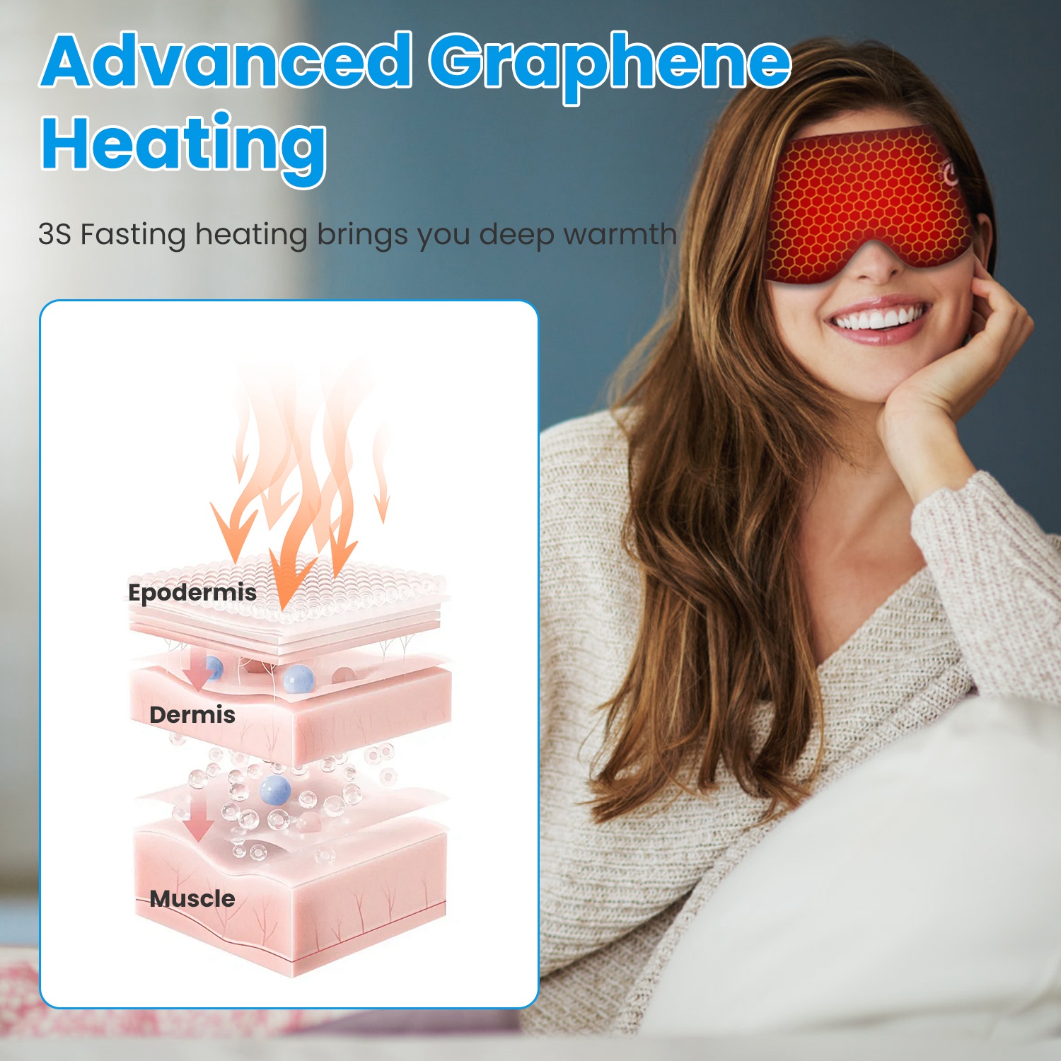 Cordless Heated Eye Mask Silk Sleep Eye Compress Mask For Dry Eyes Washable Type-C Electric Eye Heating Pad With 3 Temperature 20Mins Auto Off For Relax Eye Strain Improve Sleep