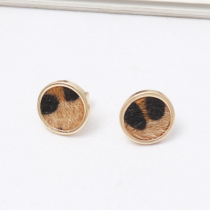 Straw Woven Natural Stone Inlaid Fashionable Simple Stone Earrings