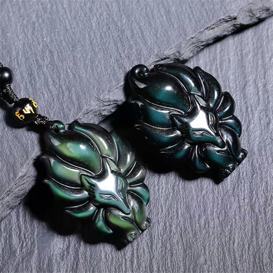 Jing Yao Purple And Green Obsidian Pendant