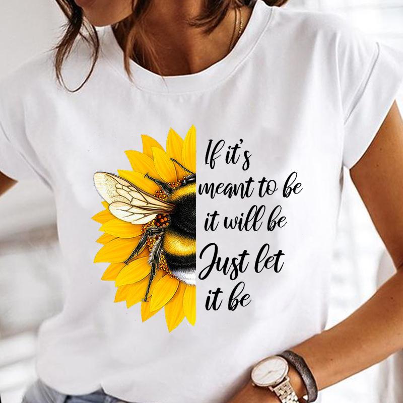 Title 25, Cartoon Dragonfly Sunflower Girl Fashion Top