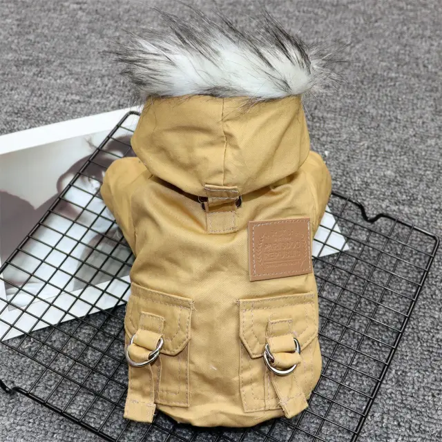 Padded Dog Clothes Padded Coat For Small Dogs Khaki - Shop at LoveMi