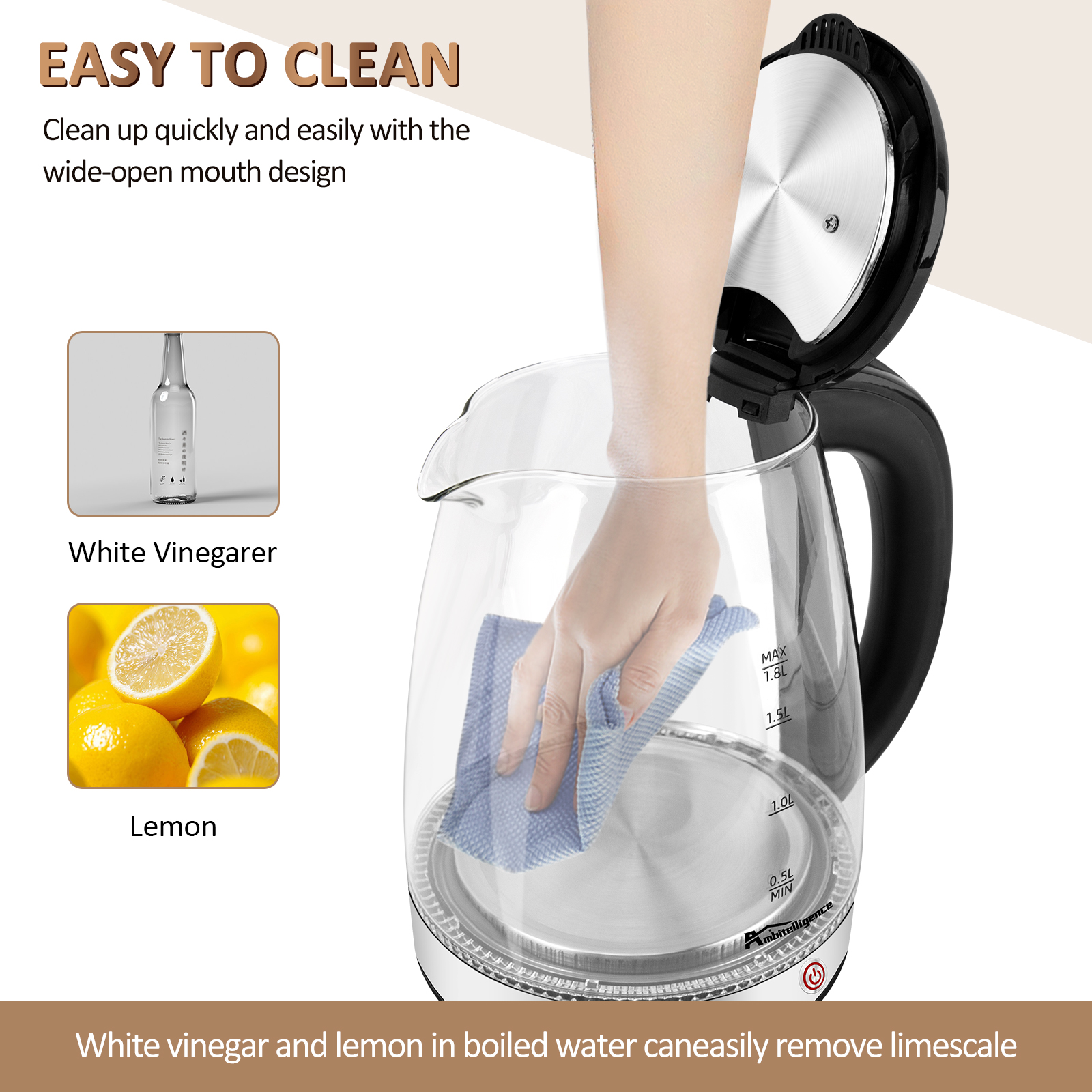 1.8L Glass Electric Kettle with Keep Warm. BPA Free Materials, Keep Temperature Function, Fast Boil, Automatic shut-off, Easy to Clean. Image source: https://cf.cjdropshipping.com/dc36268c-ab29-4312-be60-d1573b4f4e7d.jpg