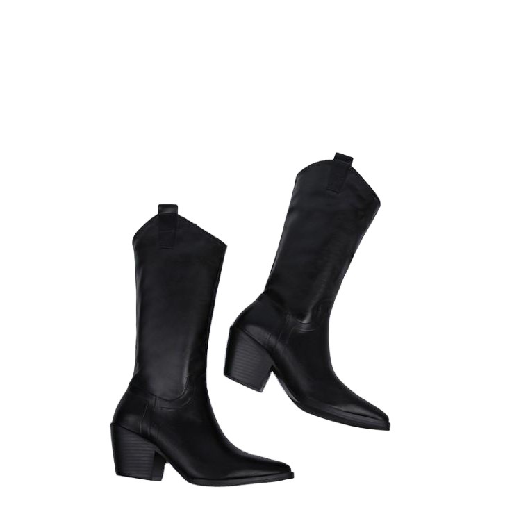 Title 6, Pointed toe thick heel high boots