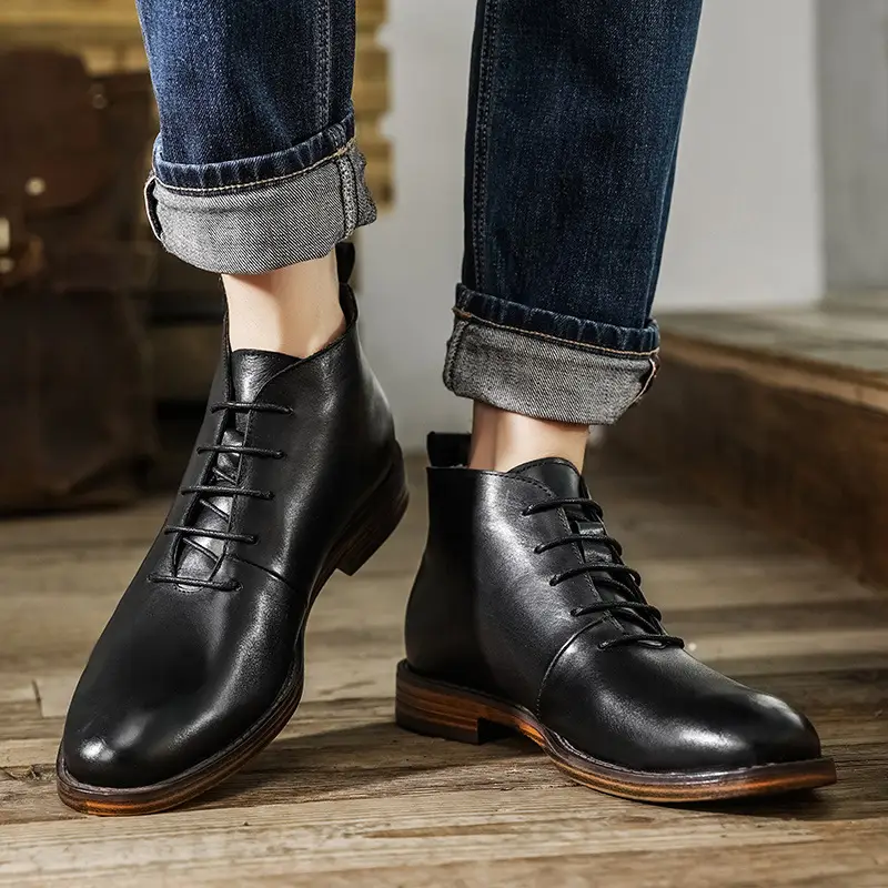 High-top Shoes Men's Business Suit Leather Boots England