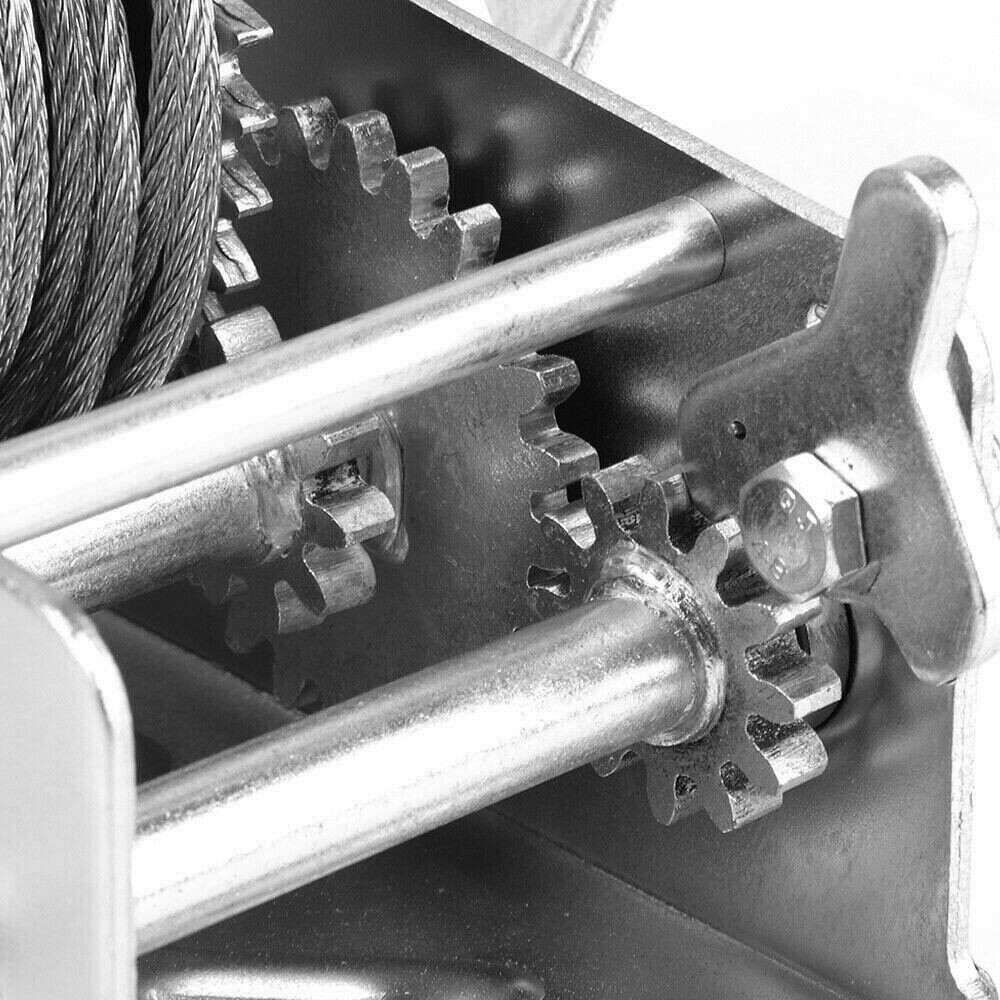 4 Ton Dual Gear Power Puller Heavy Duty 2 Hook Cable Hand Winch — image 10