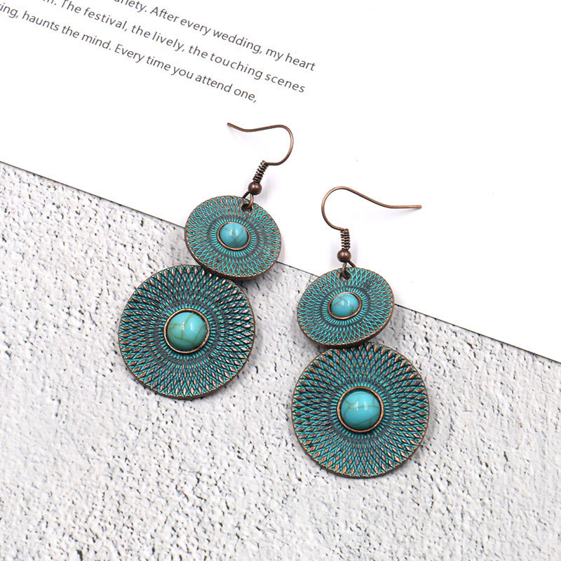 Vintage Double Layer Round Earrings