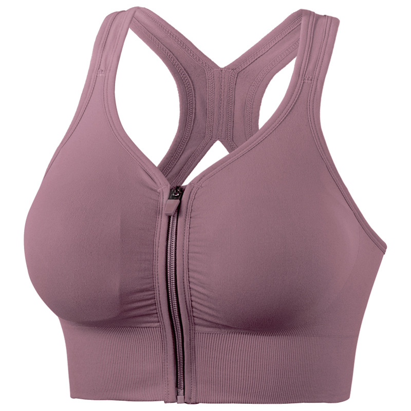 Title 1, New Vest Sports Zipper Bra Without Steel Ring