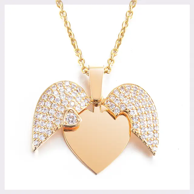 Personalized Women Chain Necklace Custom Engraved Heart Name