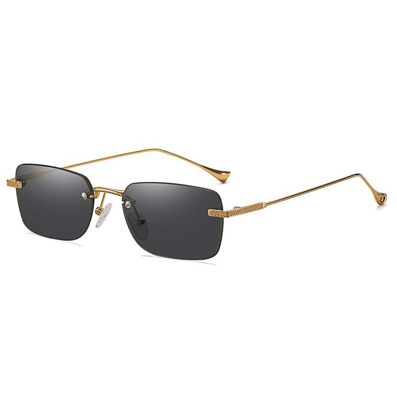 Jett Frameless Computer Cut Square Small Frame Sunglasses - Image 4