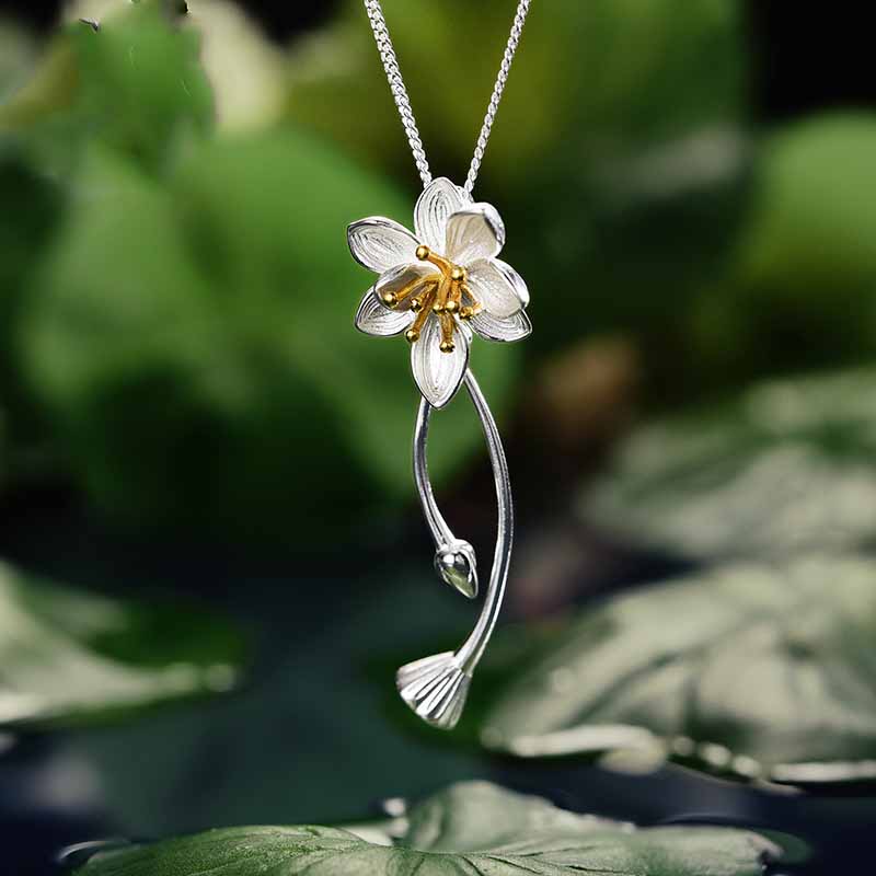 Lotus Sterling Silver S925 Women's Pendant Silver - Shop at LoveMi